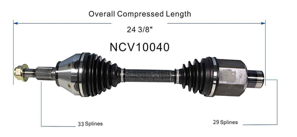 RHF/LHF CV Shaft, Ram 1500 DS